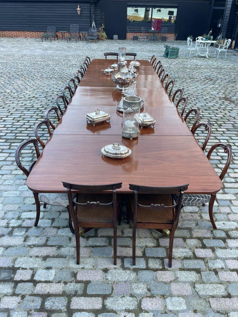 Rare 28 Seater 6 Pilar Antique George III Quality Mahogany Dining Table 72 x 161 x 609 cm - Image 8